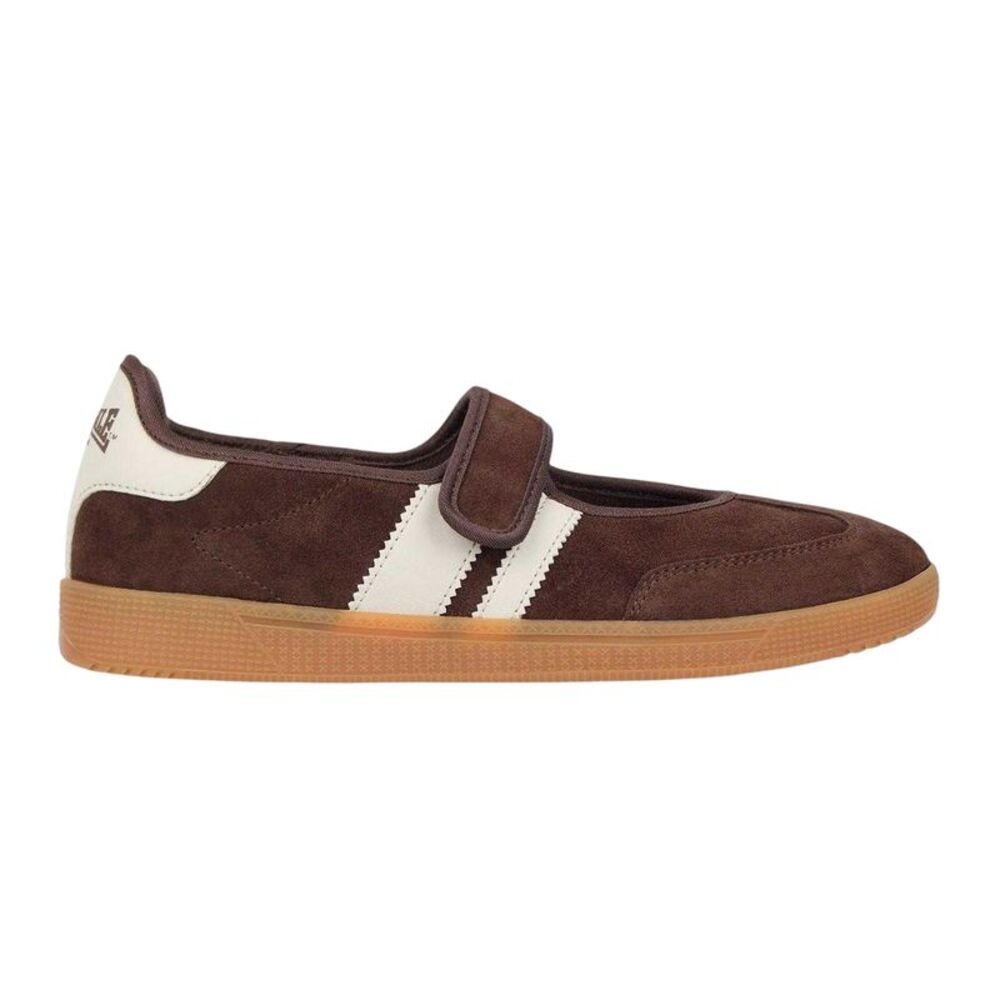 Lonsdale Womens/Ladies Merton Suede Flat Court Trainers / Brown